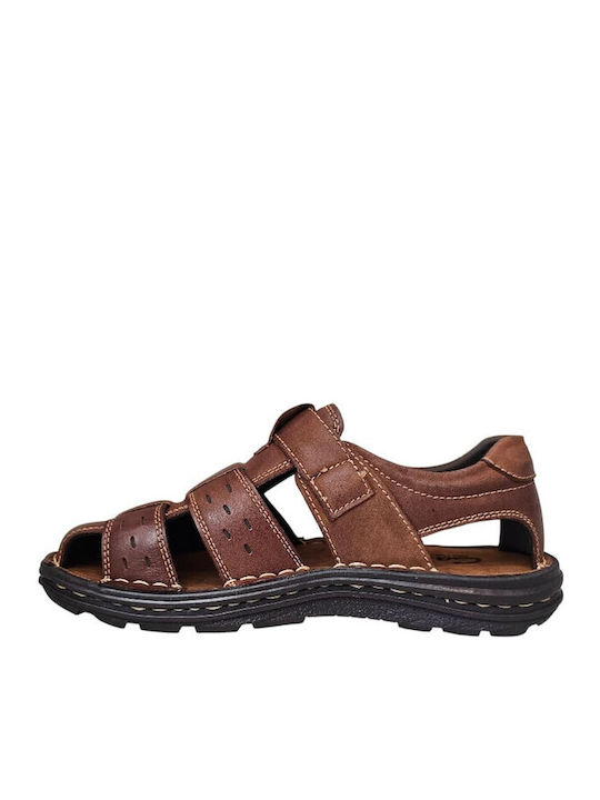 Men's Sandals In Tabac Brown Colour