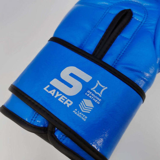 Olympus Sport Leather Boxing Gloves for Competition Blue