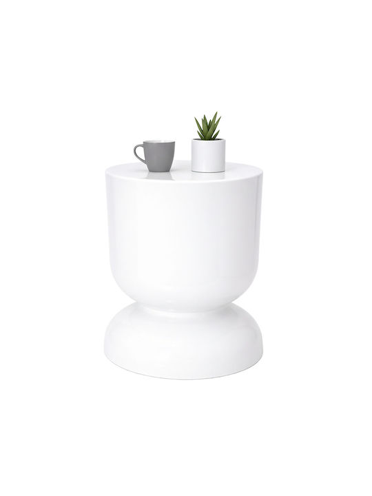 Rundes Beistelltisch Funktionales Design Weiß M36xP36xH46cm