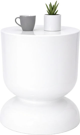 Rundes Beistelltisch Funktionales Design Weiß M36xP36xH46cm