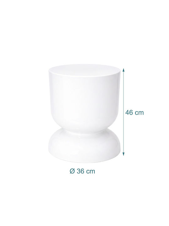 Rundes Beistelltisch Funktionales Design Weiß M36xP36xH46cm