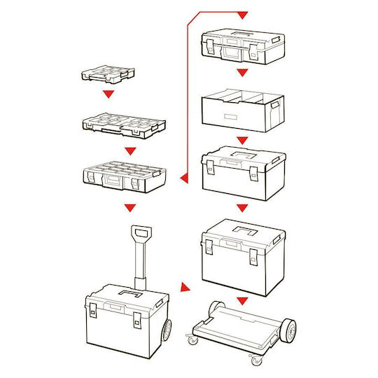 Qbrick Органайзер за инструменти 12 места Черен 53.1x37.9x7.7см.