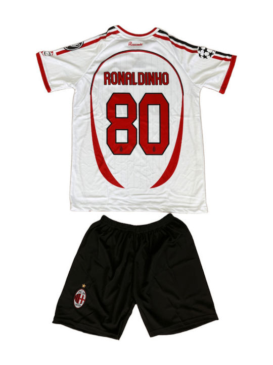 Kids Football Set Ronaldinho Milan 2006-2007 Champions League White Balón De Oro Unisex White Ab8105