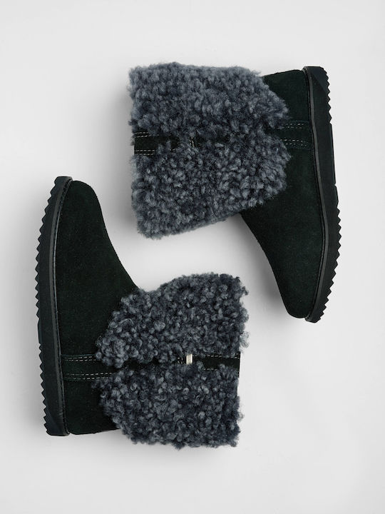 Ghete De Piele Dama Ankle Negru
