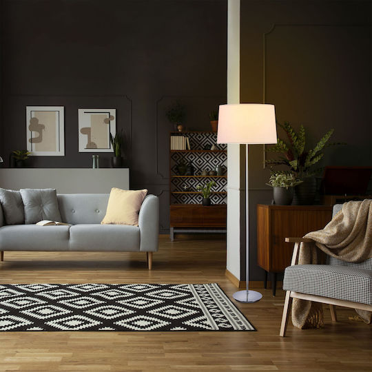 Relaxdays Lampadar de Podea Înălțime 1485xLungime 40 cm cu Bază pentru Bec E27 Roz