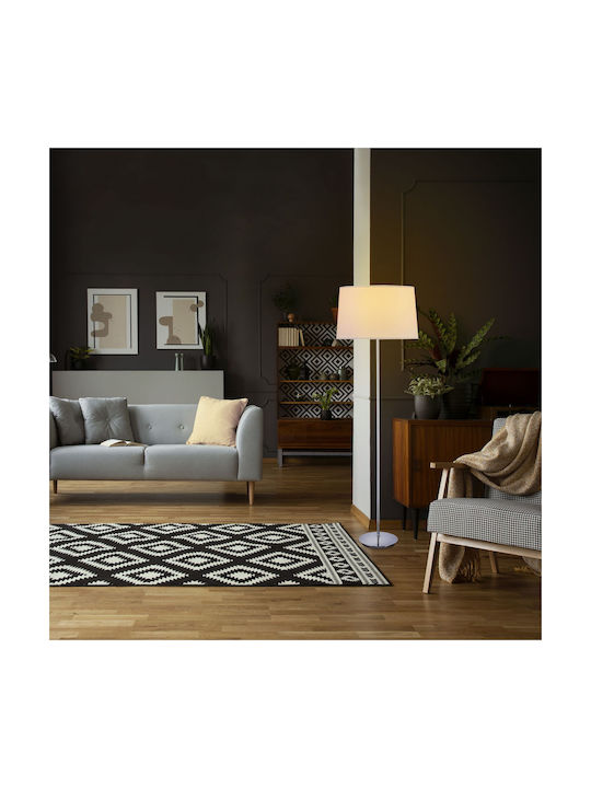Relaxdays Floor Lamp H148.5xL40cm with Socket for E27 Bulb White