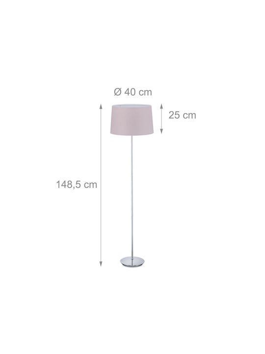 Relaxdays Lampadar de Podea Înălțime 1485xLungime 40 cm cu Bază pentru Bec E27 Roz