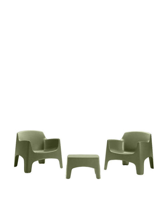 Set Cameră De Zi Pentru Exterior 3 Piese Verde Pin