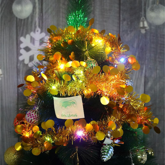 Alista Home Christmas Illuminated Plastic Gold Garland 5x200cm