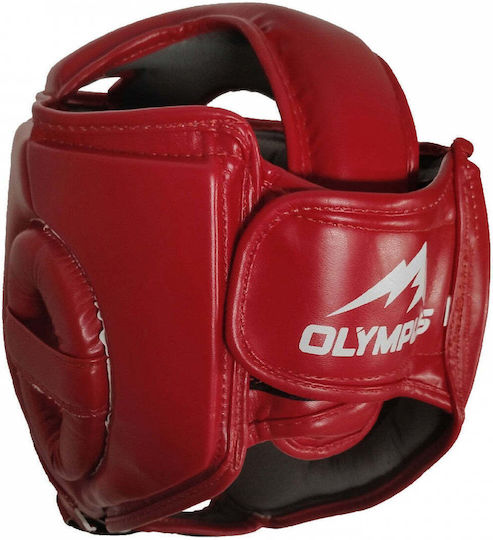Olympus Sport Boxing Helmet Adult Open Face Synthetic Leather Red