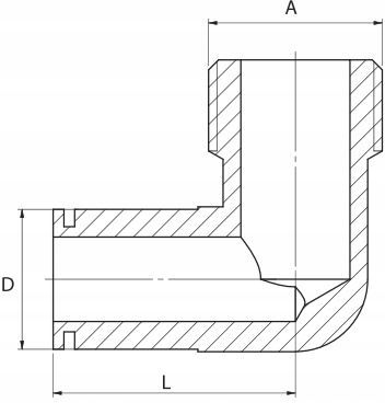Brass Angle Half Coupling 1/2 X 1/2 Inch