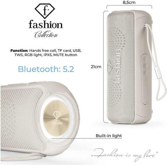 Ηχείο Bluetooth με Διάρκεια Μπαταρίας έως 6 ώρες Cream Gold FTV-0118