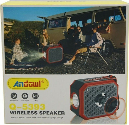 Andowl Ηχείο Bluetooth με Ραδιόφωνο Κόκκινο 7014