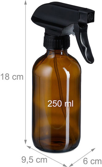 Set 4 Sticle de Pulverizare din Sticlă Chihlimbar Relaxdays 250ml Rezistente la UV