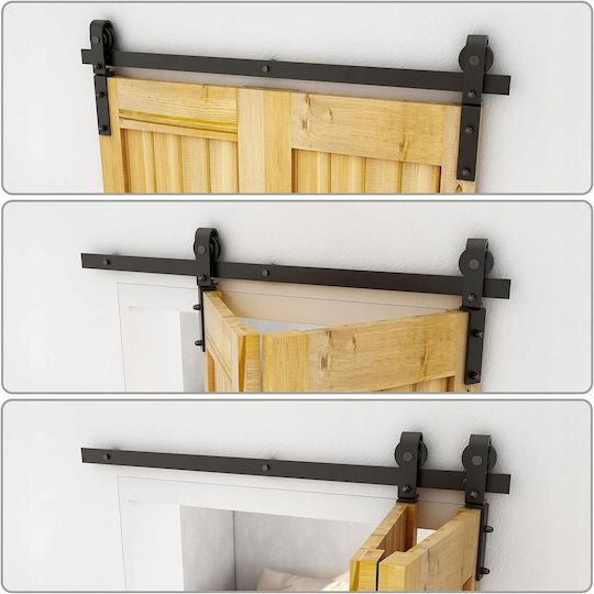 Μηχανισμός Συρόμενης Πόρτας 102cm Μαύρος