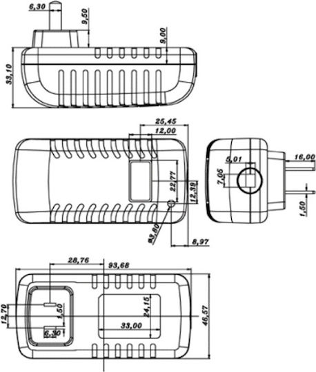 Universelles Netzadapter 24V 0.61A mit Leistung 15W