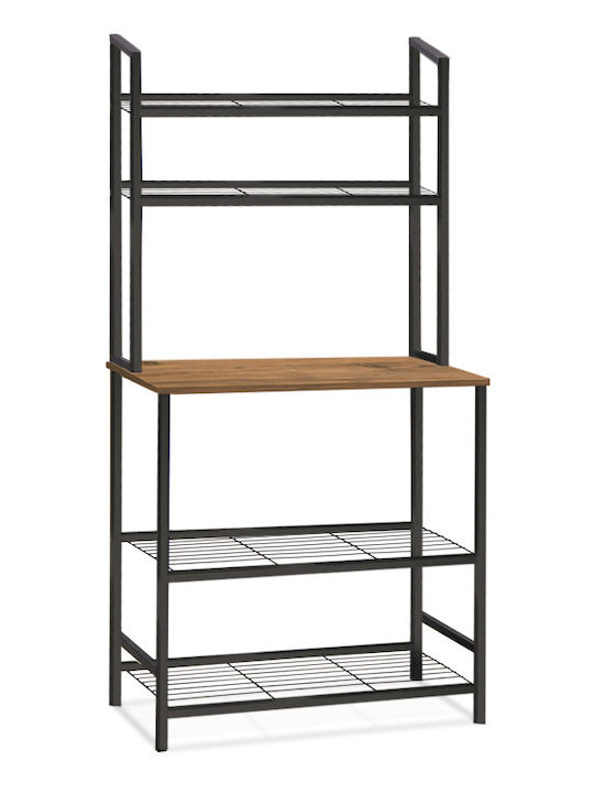 Megapap Mulligan Metallic Kitchen Rack 5 Tiers Black 81x40.5x160cm