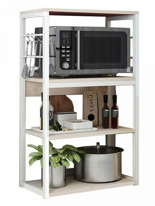 Pakketo Wille Kitchen Rack Metallic 4 Tiers White 50x30x99cm