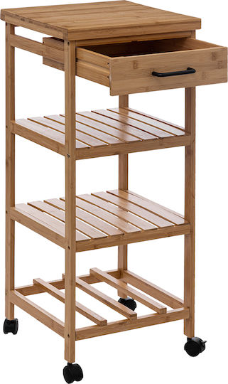 5Five Linha Τρόλεϊ Κουζίνας Ξύλινο 5 Θέσεων Μπεζ 38x37x90cm