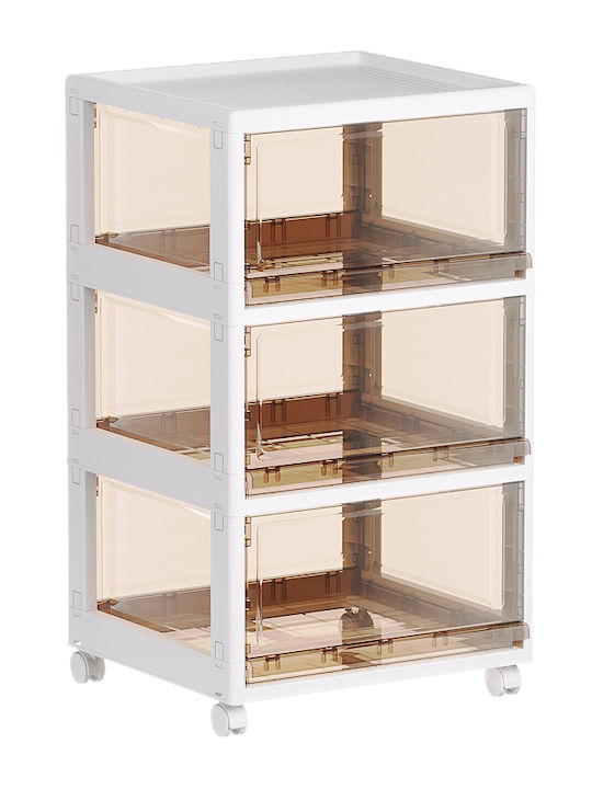 Vesta Plastic Drawer Unit 3 Tiers White 46x42x80cm
