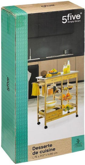 5Five Τρόλεϊ Κουζίνας Ξύλινο 8 Θέσεων Καφέ 76x37x86cm