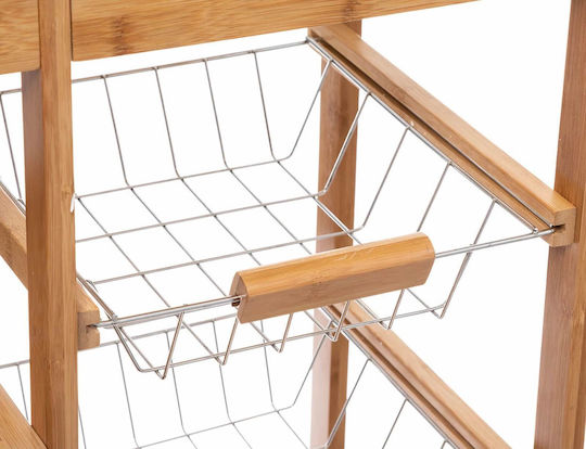 5Five Τρόλεϊ Κουζίνας Ξύλινο 8 Θέσεων Καφέ 76x37x86cm