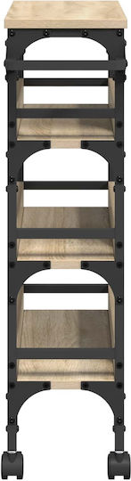 vidaXL Wooden Kitchen Trolley 3 Tiers Brown 53x20x76cm