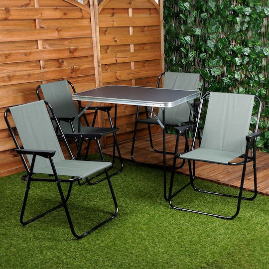 Vilde Masă De Picnic Din Aluminiu Pliabilă 54x44.5x72.5cm Gri