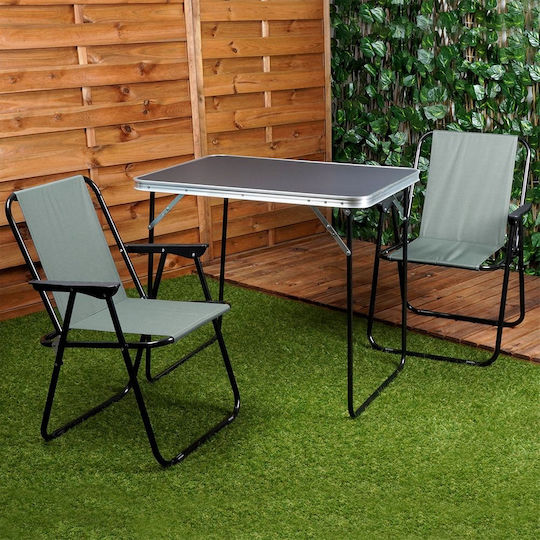 Vilde Masă De Picnic Din Aluminiu Pliabilă 54x44.5x72.5cm Gri