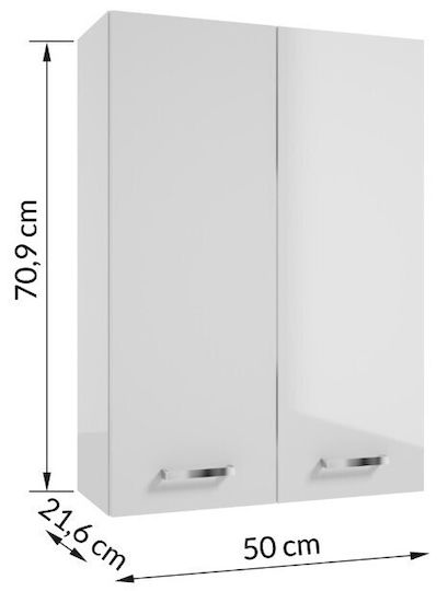 Deftrans Badezimmerschrank 50x21.5x71cm Weiß