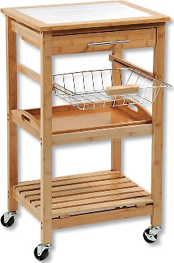 Kesper Τρόλεϊ Κουζίνας Ξύλινο 4 Θέσεων Καφέ 49x38x81cm