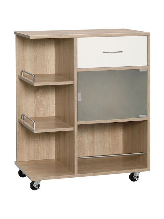 HomCom Wooden Kitchen Trolley 6 Tiers Brown 65x39x80cm