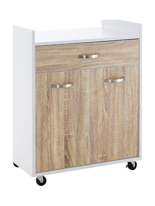 HomCom Wooden Kitchen Trolley 4 Tiers White 60x40x77cm