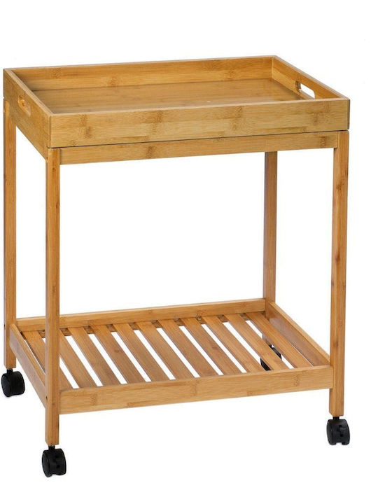 Andrea House Wooden Kitchen Rack 2 Tiers Beige 55x34x63cm