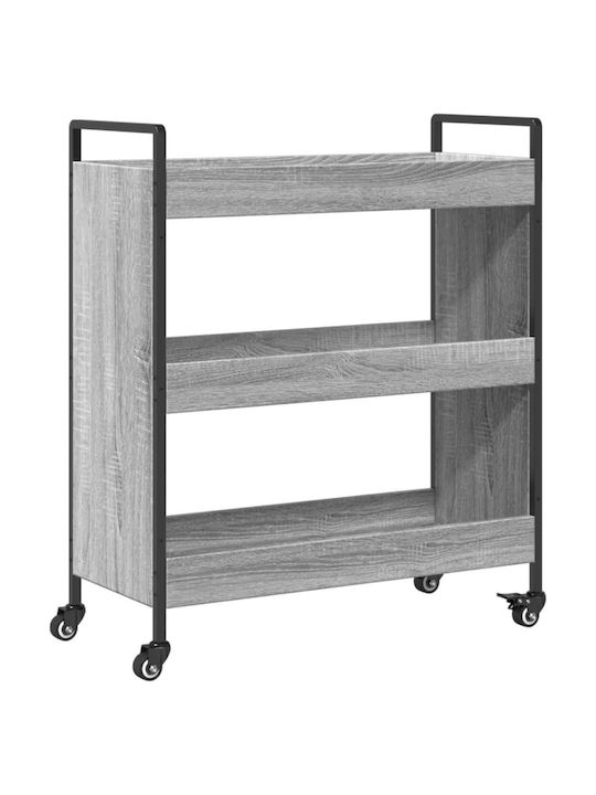 vidaXL vidaXL Küchenregal Hölzernes 3 Ebenen Grau 70x30x82cm