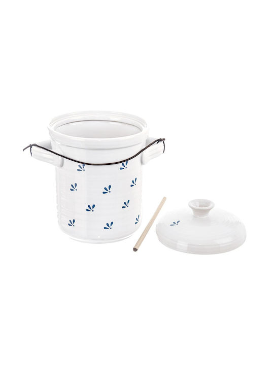 Orion General Use Vase with Lid Ceramic White 2800ml