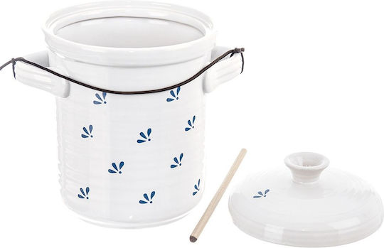Orion General Use Vase with Lid Ceramic White 2800ml