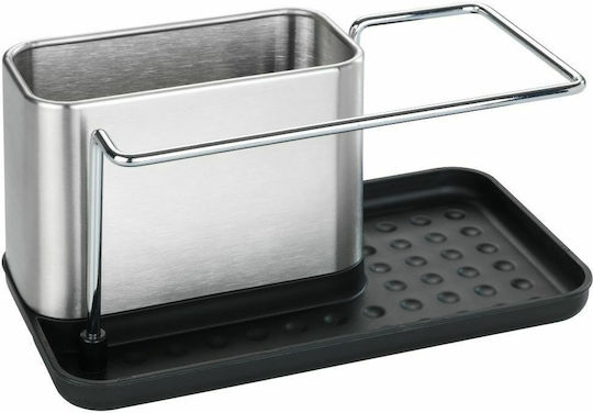 Wenko Orio Metallische Organizer für die Küchenspüle aus Silber 12x10.5cm
