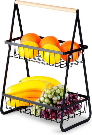 Vilde Obstschale Metallisch 2 Niveaus Schwarze Vilde Obstschale Metallisch 2 Niveaus Schwarze