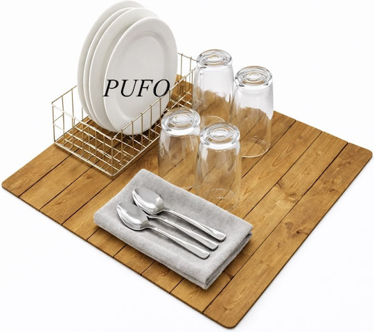 Brown Dish Rack and Drainer 50x40cm