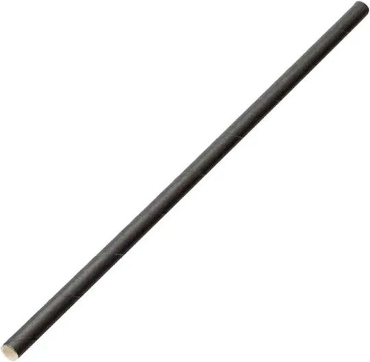 Paie De Băut Eco Hârtie Negre Ø8 20cm 48 Bucăți Plastic Sofia