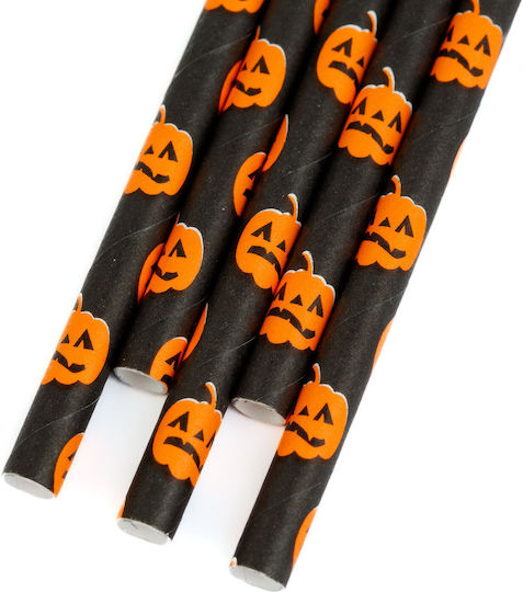 Paie De Hârtie Halloween 25 Buc 197 Mm Design Dovleac Eco-Friendly Pentru Băuturi Petreceri