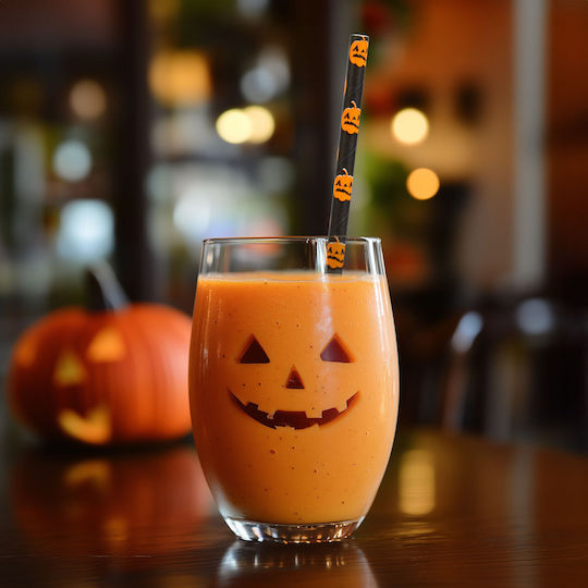 Paie De Hârtie Halloween 25 Buc 197 Mm Design Dovleac Eco-Friendly Pentru Băuturi Petreceri