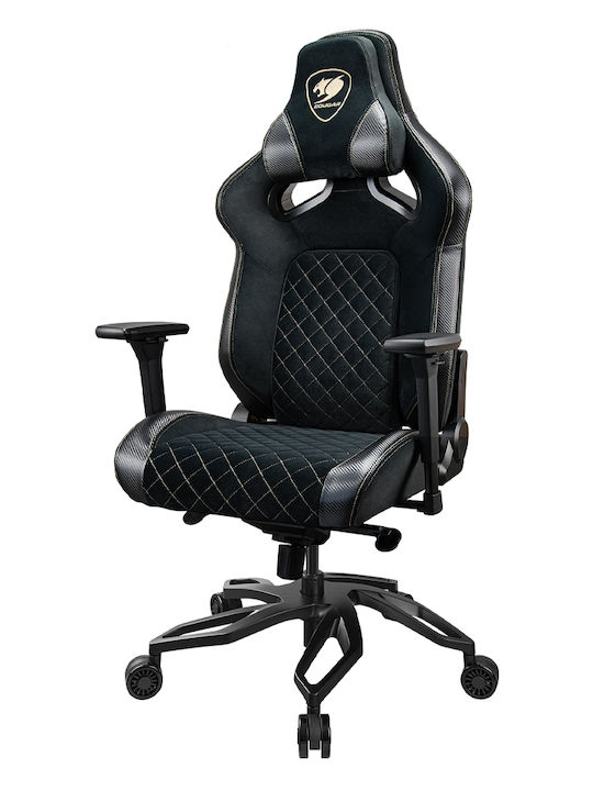 Cougar Titan Pro V2 Gold F Fabric Gaming Chair with Adjustable Arms Black