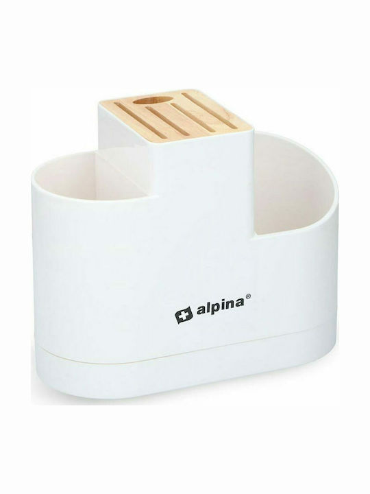 Alpina Appliances Сушилник за прибори от пластмаса бял 26x12x21см