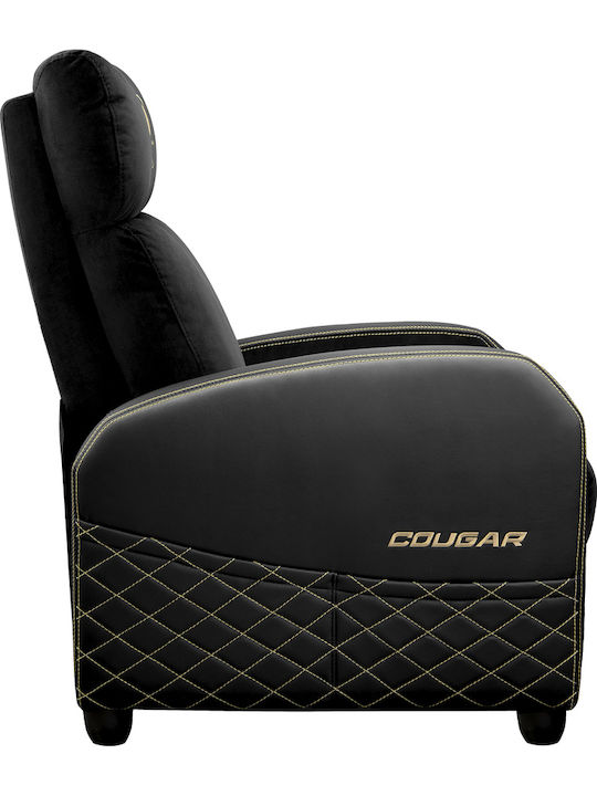 Cougar Ranger Elite Gold Υφασμάτινη Καρέκλα Gaming με Υποπόδιο Μαύρη