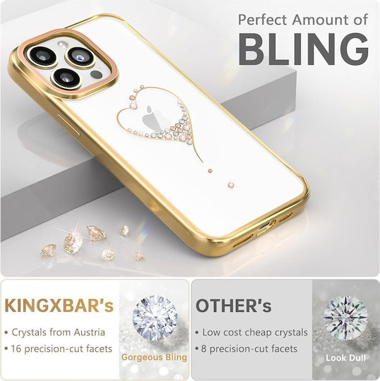 Kingxbar Wish Series Back Cover Πλαστικό / Σιλικόνης Χρυσό (iPhone 15 Pro)