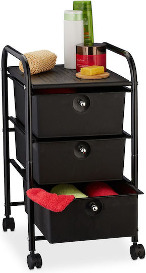 Relaxdays Troleu Metalic Capacitate 3 Locuri Negru 10034353_46