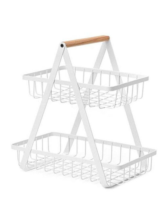 Φρουτιέρα Μεταλλική Λευκή 27x17x29εκ.