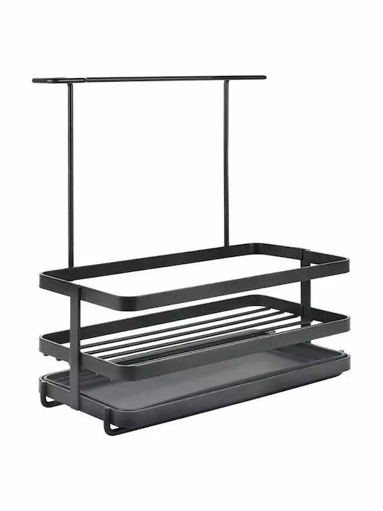 Metaltex Metallischer Organizer für die Küchenspüle Schwarz 23x11x24cm